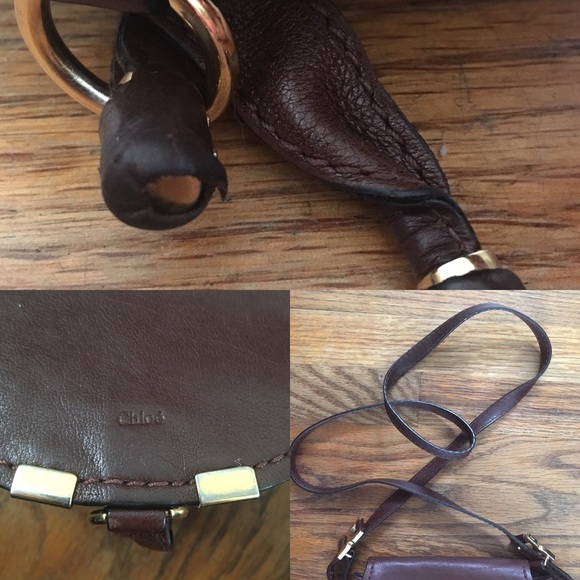 Chloe Mini Marcie Nude Crossbody Bag Tan Color - Picture 7 of 8